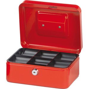 Maul Geldkassette 2, 5610225, mit Zylinderschloss, 20 x 9 x 17 cm, rot