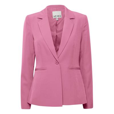 Blusenblazer ICHI "Damen Blazer IHLEXI", Damen, Gr. 38, pink (super pink), Obermaterial: 90% Polyester PES. 10% Elasthan EL., Blazer Blusenblazer