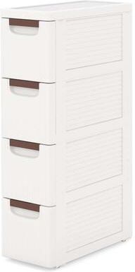 1/2 PCS 4-Drawer Narrow Storage Cart w/Wheels Cabinet