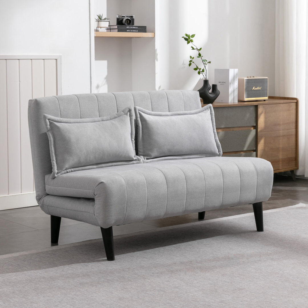 17 Stories Nari 125.5Cm Linen Armless Sofa Bed Grey 82cm H X 125.5cm W X 87cm D