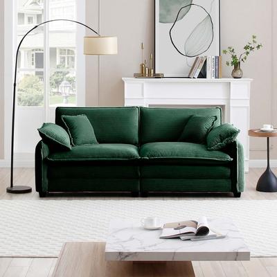 Unbranded "81"" Corduroy Loveseat and Loveseat + Ottoman"