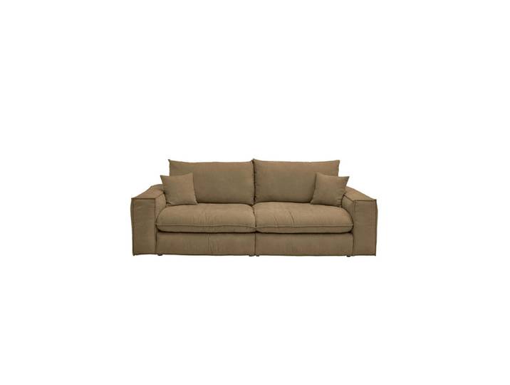 Milino Bigsofa, Taupe, Kunststoff, 3-Sitzer, Füllung: Polyetherschaumkern, 255x76x117 cm, Rücken echt, Wohnzimmer, Sofas & Couches, Sofas, Bigsofas