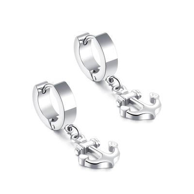 Paar Creolen FIRETTI "Schmuck Geschenk Anker", silber (edelstahlfarben), Ohrringe, Damen, 13,2mm, Edelstahl