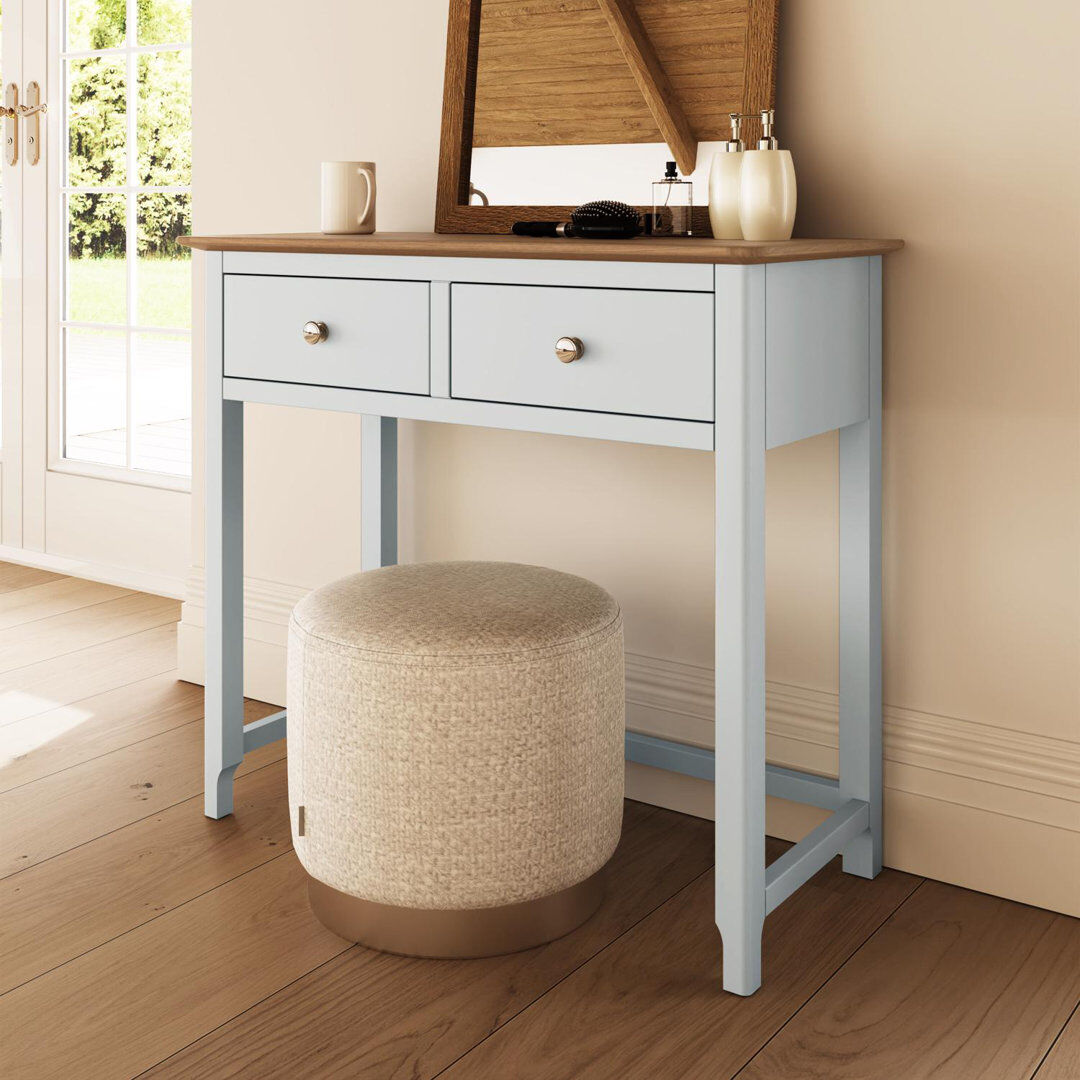Lark Manor Clary 2 Drawer Dressing Table Ivory 80cm H X 90cm W X 40cm D