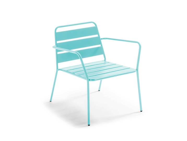 Oviala - Fauteuil de jardin bas en métal