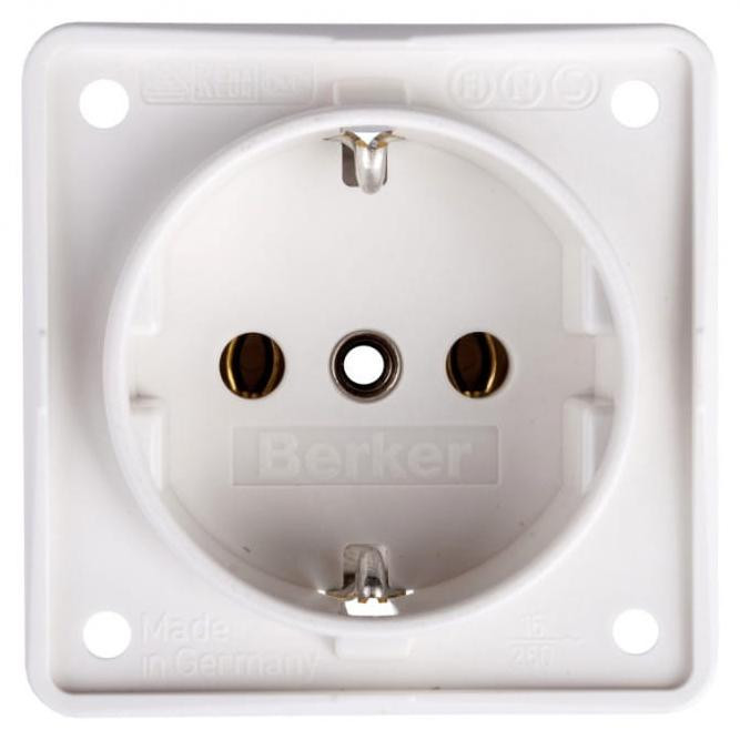 Hager BER B.Mobil Schuko combinatie stekker 0941852502 met schroefklemmen, polarwit, mat