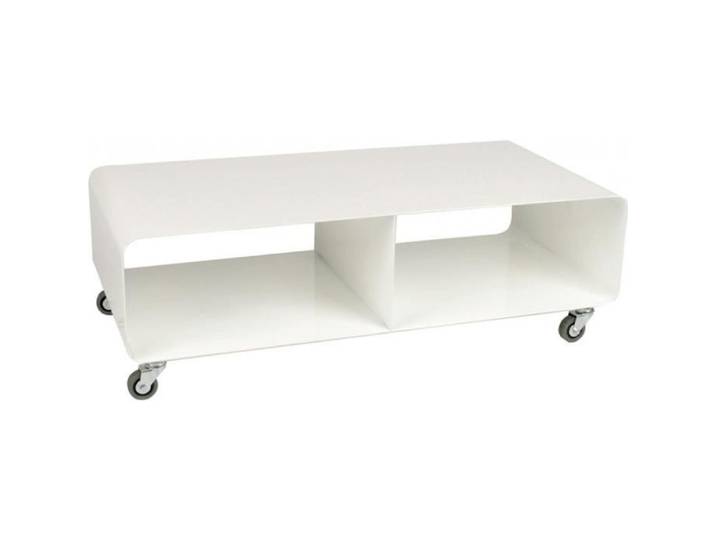 Meuble TV blanc à roulettes
