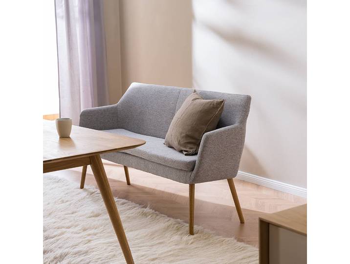 Banquette 159 x 86 x 56cm Gris/Gris lumineux Tissu Stefka: Gris clair