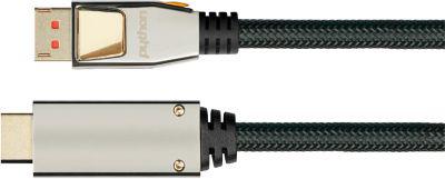 DisplayPort 1.4 Kabel Good Connections Python® Serie, bis 4K, Vollmetallstecker & Nylongeflecht, Länge 2 m, schwarz