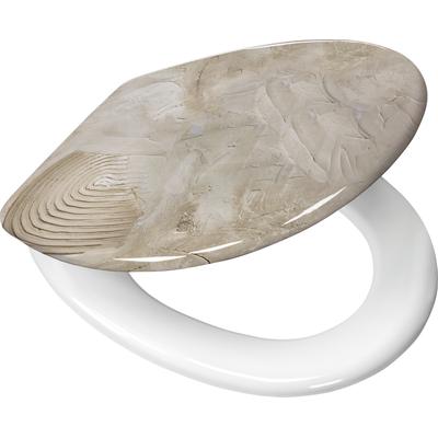 WC-Sitz KLEINE WOLKE "» Art«", beige (natur), B:37cm H:5cm L:45cm, Duroplast, WC-Sitze