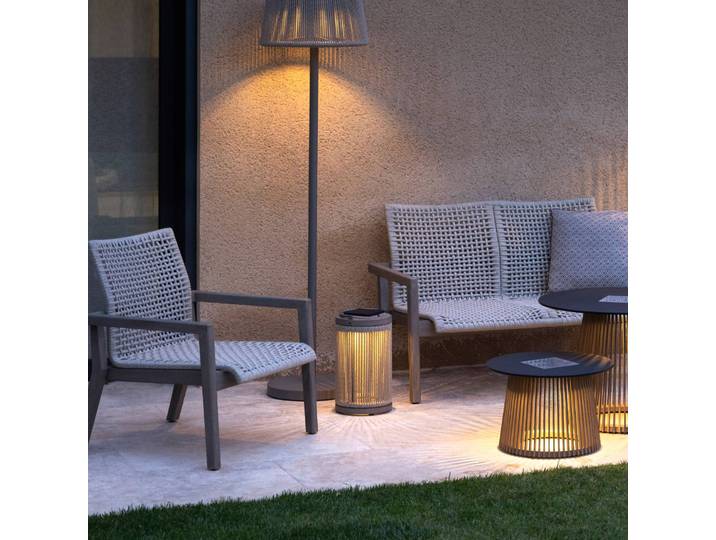 Les Jardins LED-Solar-Bodenleuchte Rop&Strip Höhe 40 cm, 3.000 K, 500 lm Rop&Strip, dimmbar, braun / rost, Aluminium, Modern
