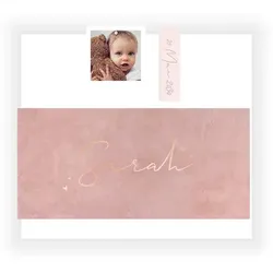 Geburtskarte: Hello World mit Foto in Rosa