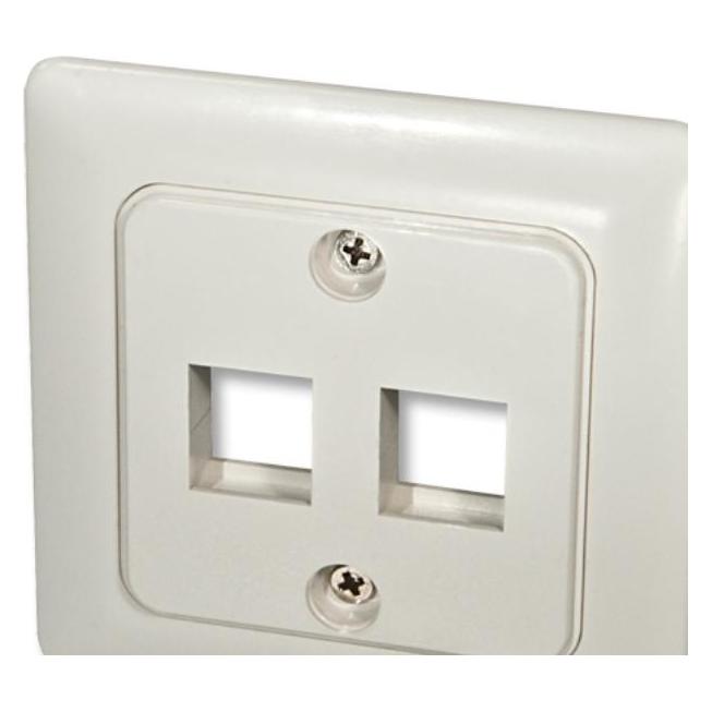 Lindy Wandanschlussdose f.2 Keystone Wanddose DE mit Abdeckung 80x80 (60544)