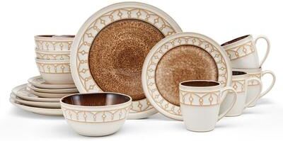 Pfaltzgraff Remi Beige 16-Piece Dinnerware Set, Service for 4