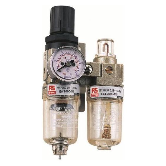 RS PRO EC G1/4 Filterregler-Öler, manuell 25μ (2351106)