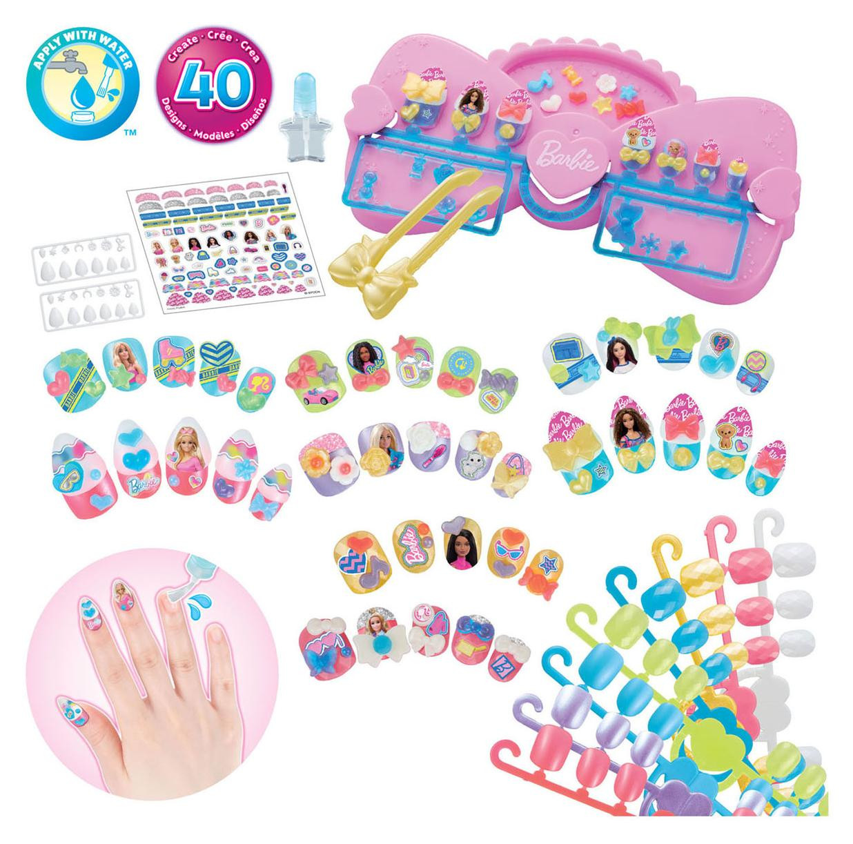 Aquabeads Barbie Manicure Set met 40 nagels en decoraties voor kinderen vanaf 4 jaar