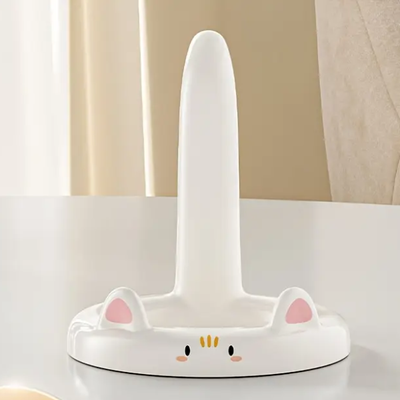 Youfap Market Adjustable Cartoon Cat Phone Stand, Cute Desktop Holder For Videos, Calls, Fits Most Smartphones white