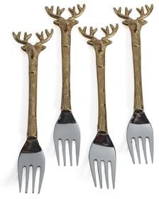Zodax Peura Stag's Head Hors d 'Oeuvre Forks, Set of 4