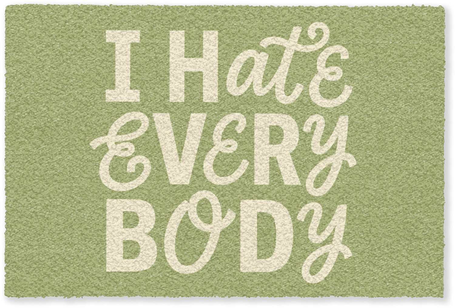 MuchoWow Deurmat I hate everybody - Groen - Retro - 90 x 60 cm