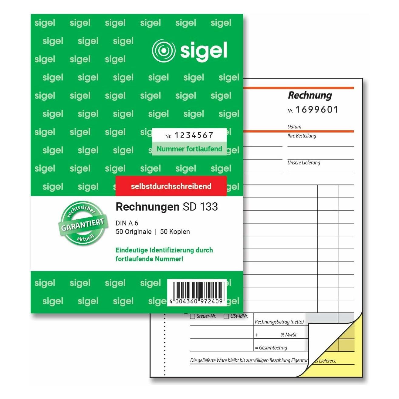 Sigel Rechnungen (100x) (SD133)