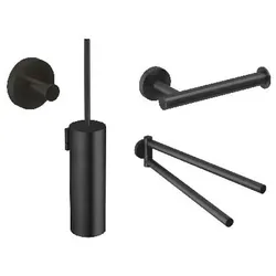 Herzbach Deep Black Bad Accessoires Set 4 teilig, schwarz matt