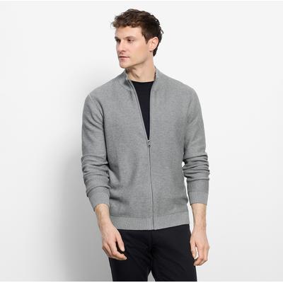 Strickjacke OLYMP "OLYMP Strick Casual", Herren, Gr. XXL, grau, Obermaterial: 100% Baumwolle, Strickjacken Strickjacke