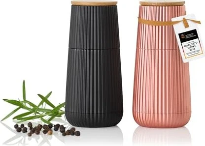 Ad Hoc Scape Salz- und Pfeffermühlen-Set, 12,3 cm, Schwarz/Roségold