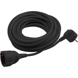 Meister Verlängerungskabel 7432320, für innen, Schutzkontakt, Kabeltyp H05VV-F aus Kunststoff, schwarz, 3 m