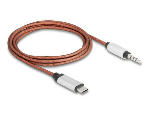 Delock AUX Kabel USB Type-C Stecker zu Klinkenstecker 3,5mm 4 Pin 1,2m 81288