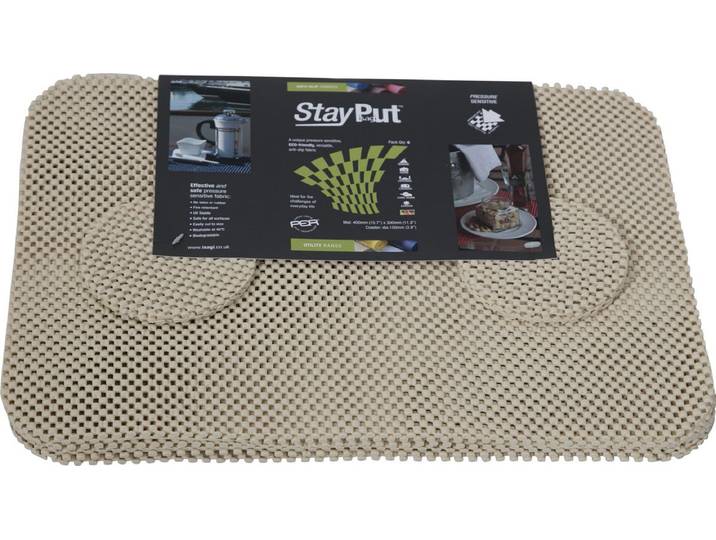 Isagi StayPut 6 stuks crème anti-slip Placemats en Onderzetters