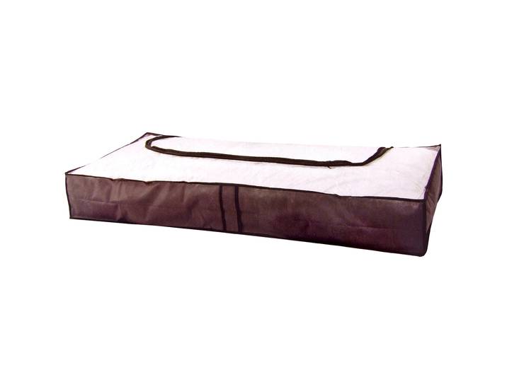 Unterbettkommode, Stoff und Kunststoff, grau, 45 x 15 x 103 cm