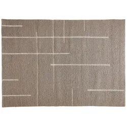 Handweb-Teppich  Boutique , braun , Wolle,Baumwolle , Maße (cm): B: 190
