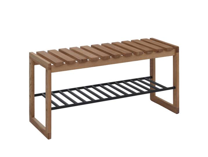 Jamb Garderoben-Bank Eiche Dekor, Eichefarben, Holz, 88x45x30 cm, Esszimmer, Bank, Sitzbänke