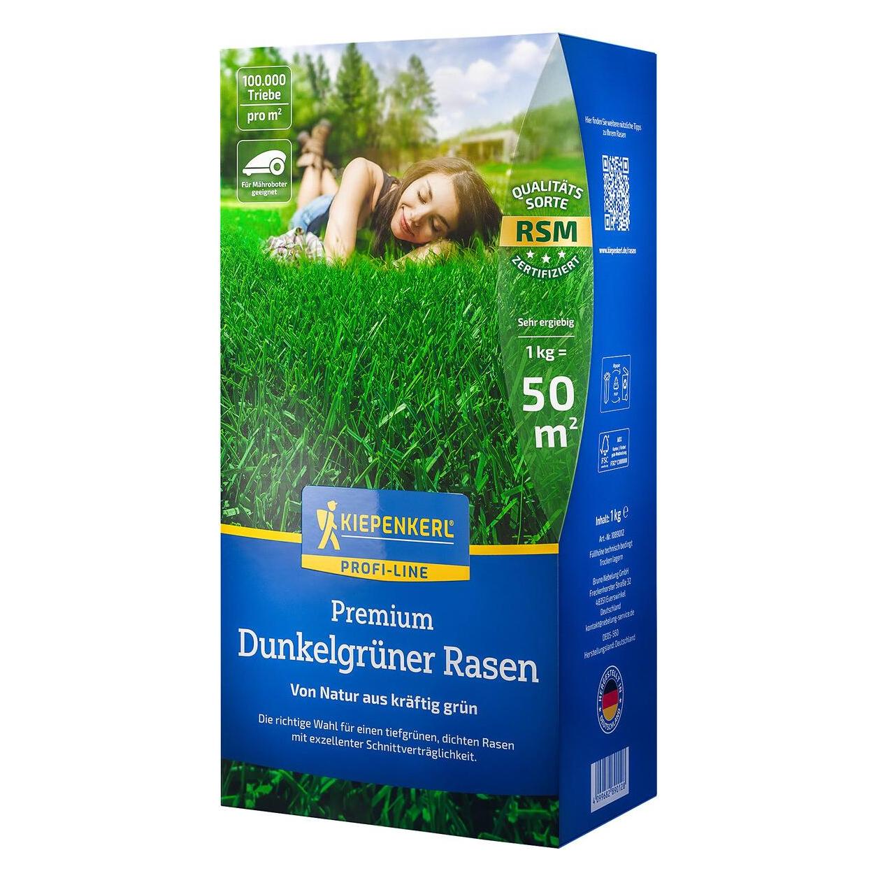 Kiepenkerl Profi-Line Premium Dunkelgrüner Rasen, 1 kg (Rasensamen) (01089012-000-00)