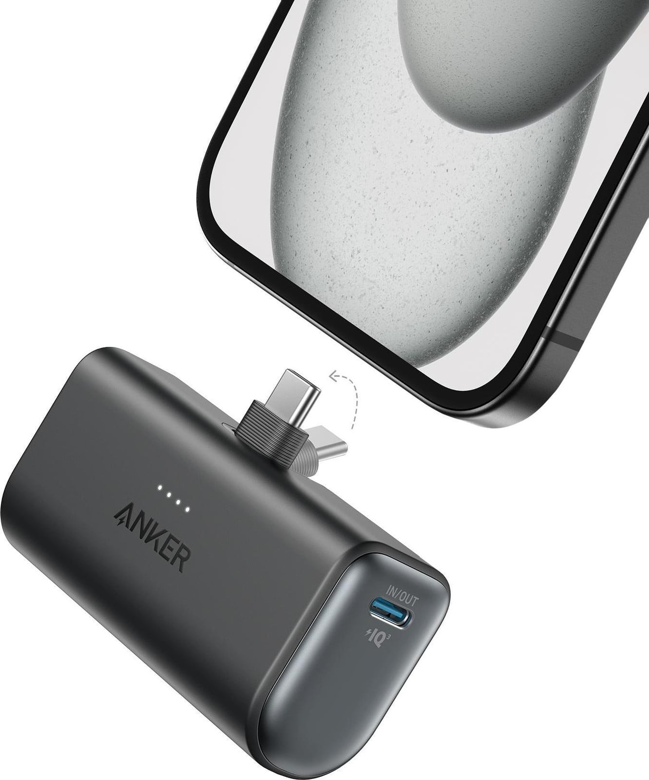 Anker Nano Powerbank met geïntegreerde USB-C connector, 22,5W, zwart