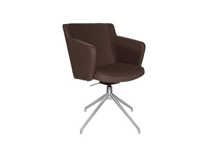 Topstar SFH 1.0 Speisezimmerstuhl, Esszimmerstuhl, Loungechair, mit Armlehnen, höhenverstellbar, Stoffbezug, braun