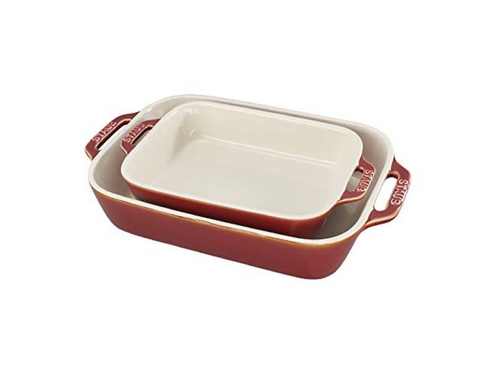 STAUB Keramik-Auflaufformen-Set, rechteckig, 2-teilig, Rot