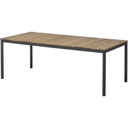 Cinas Gartentisch MOOD 208,5 x 100 cm, Aluminium Anthrazit / Teak