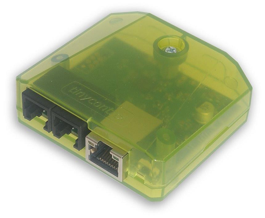 TINYCONTROL LK4mini met I2C-interface, I2C/1-Wire interface en montagebeugel voor DIN-rail
