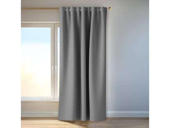 Homing Vorhang Nox Grau Verdunkelungsvorhang mit Multifunktions-& Bügelband Thermovorhang Hitzeschutz Akustikvorhang Schalldämmung Vorhang Blickdicht Blackout Curtain 135x270 cm 1 STK.