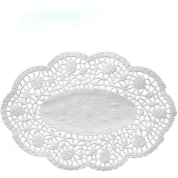 Deko-Spitze (PAP) oval weiß 36 x 28 cm