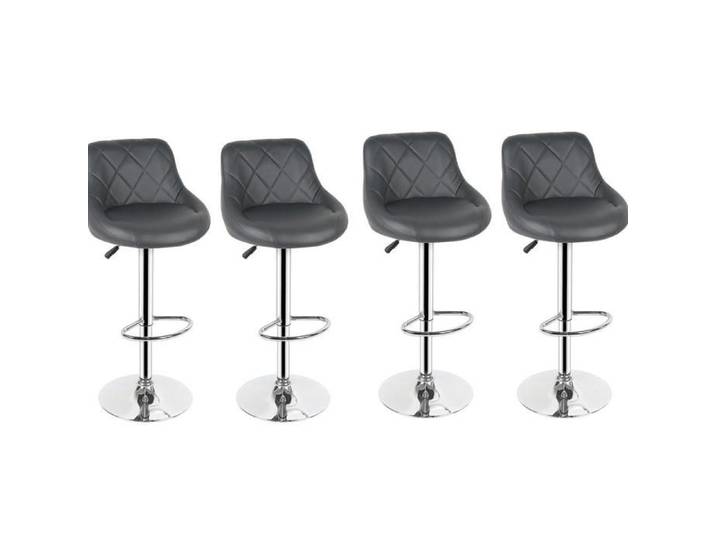 SUPFINE 4pcs Tabourets de Bar Scandinave Repose-Pied Capacité de Charge Max.130kg Chaises de Cuisine Réglables en Hauteur