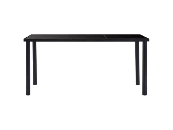 KDACVBMG Esstisch, Schwarz, 160 x 80 x 75 cm, Hartglas Oberseite aus gehärtetem Glas, Rahmen aus pulverbeschichtetem Metall, innen und außen, einfache Montage
