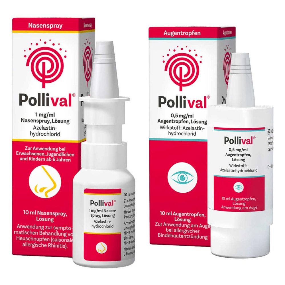 URSAPHARM Arzneimittel GmbH Pollival 1 Mg/ml Nasenspray und Pollival 0,5 Mg/ml Augentropfen 08107504