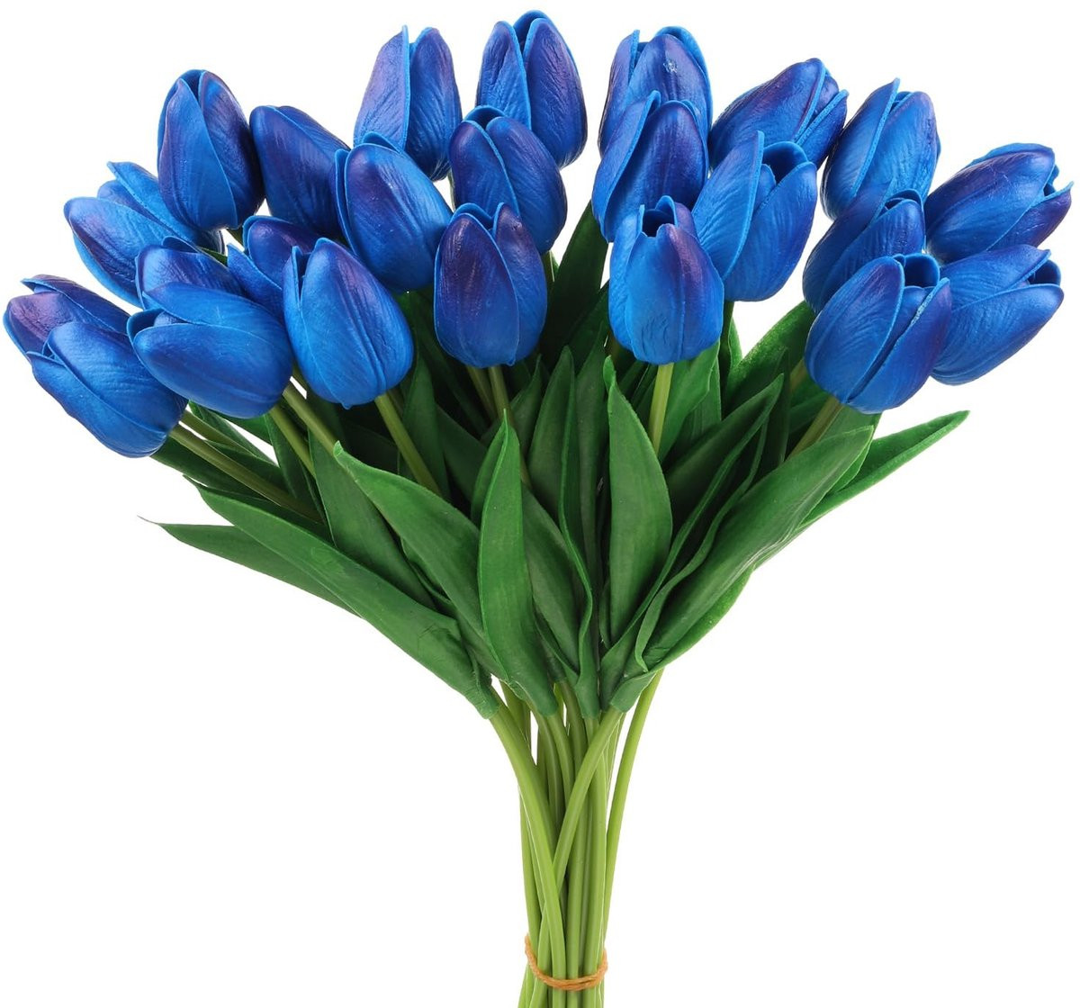Omgoods Set van 24 Kunstmatige Tulpen in Blauw voor Decoratie