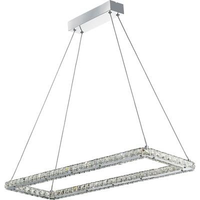 SEARCHLIGHT LED-Hängeleuchte "Hängeleuchte Clover, 1-flammig", silber (chrom), 1, H: 60cm, 1 Stk., Leuchten, Glamourös
