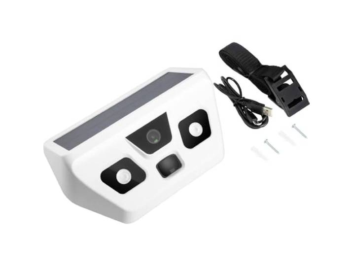 Technaxx Allemagne Caméra de sécurité solaire Caméra de surveillance extérieure à batterie rechargeable PIR Caméra de surveillance à détection de mouvement PIR avec lumière LED haute puissance TX-156