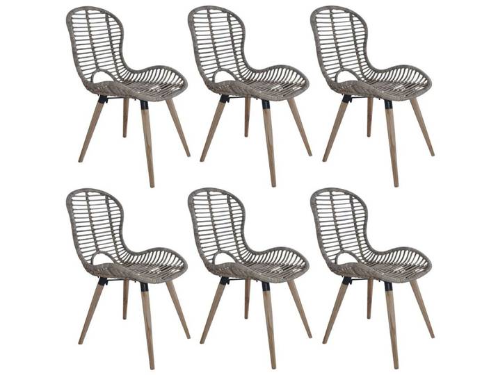 vidaXL Esszimmerstuhl Esszimmerstühle 6 Stk. Natur Rattan Braun (6 St)