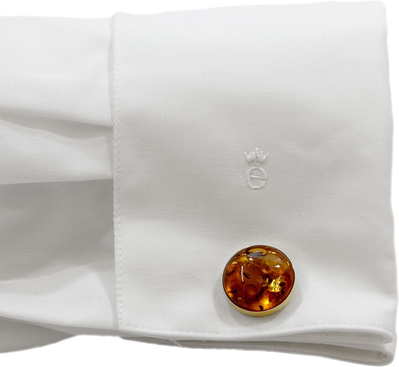 Manschettenknöpfe OSTSEE-SCHMUCK "- Classic 19 mm rund - Gold 333/000 - Bernstein" Gr. 20, gold (gold 333, goldfarben, gelb), Manschettenknöpfe, Herren, Blacklist, Gold, Manschettenknöpfe