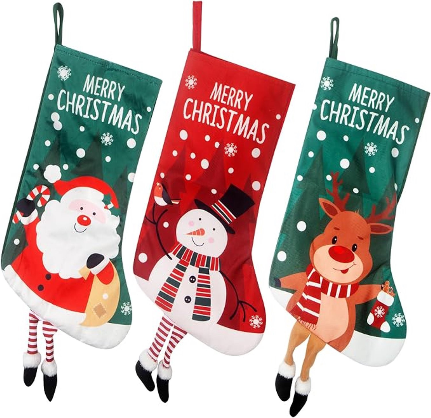 Set van 2 katoenen kerstsokken met rendiermotief voor volwassenen